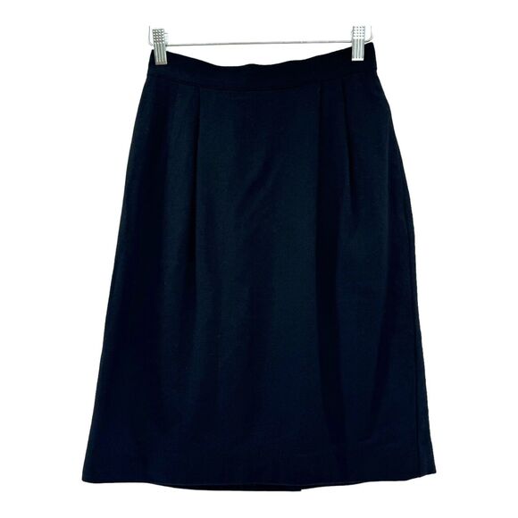 Vintage Leslie Fay Skirt Women 8 Black Straight Pencil BossBabe Witchy Academia - Picture 7 of 11